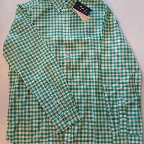 Ralph Lauren Polo Green Checkered Casual Dress Shirt - Picture 1 of 2